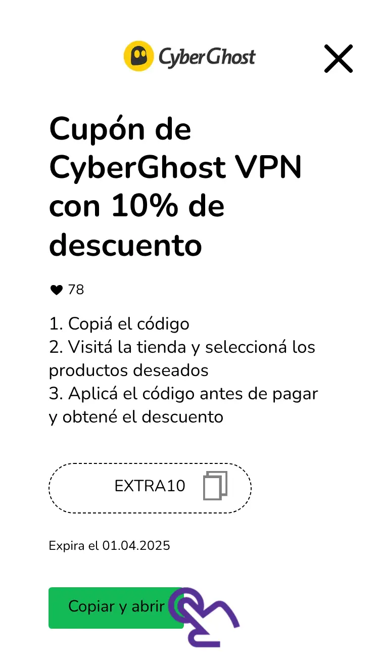 clic en el cupón