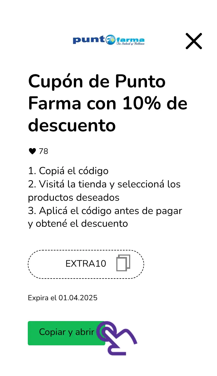 clic en el cupón