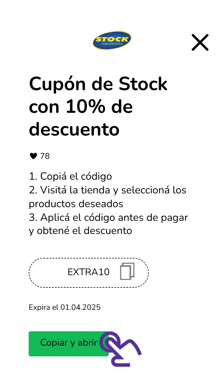 clic en el cupón