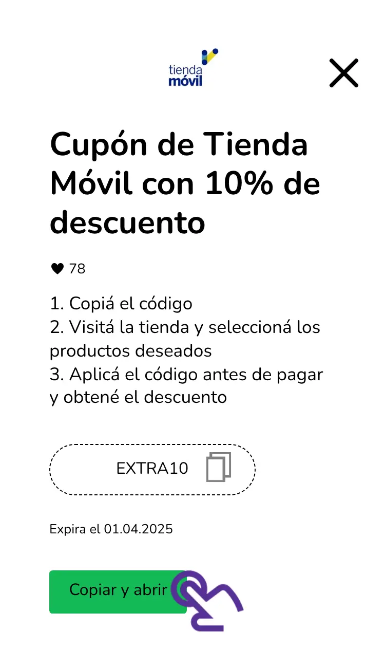clic en el cupón