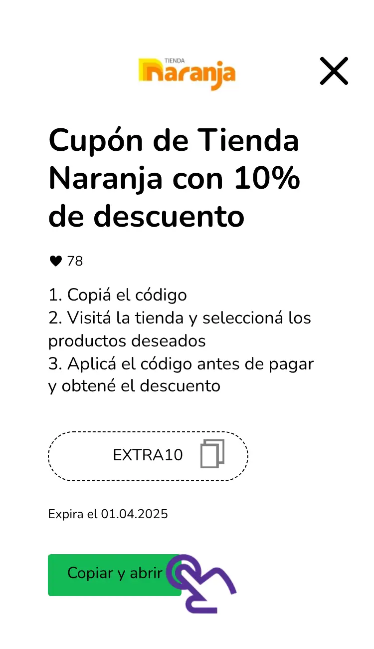 clic en el cupón