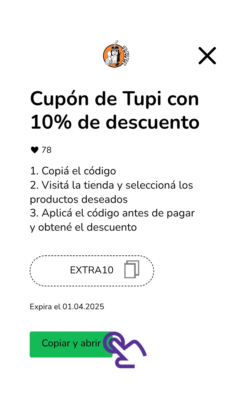 clic en el cupón